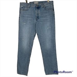 Everlane Women’s NWT The Everybody Jean Hi Rise Button Fly Distressed Sz.E10R